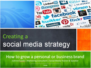 Creating a social media strategy by JoAnne Funch